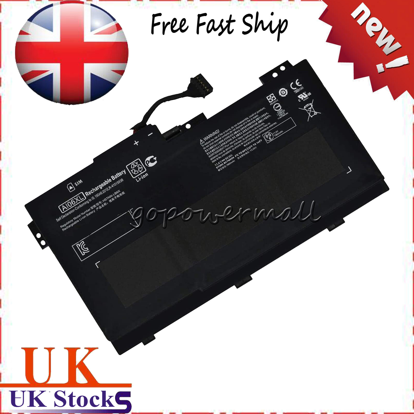 New AI06XL Battery for Hp ZBook 17 G3 AI06096XL HSTNN-LB6X HSTNN-C86C 808451-001