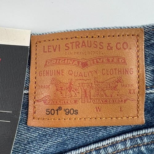 Levi's Premium Women 501 '90s Selvedge Straight Leg MId Rise Jeans Blue NWT - Picture 12 of 18