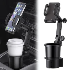 360° Universal Cup Holder Car Mount Cradle for Cell Phone Drink Organizer Holder