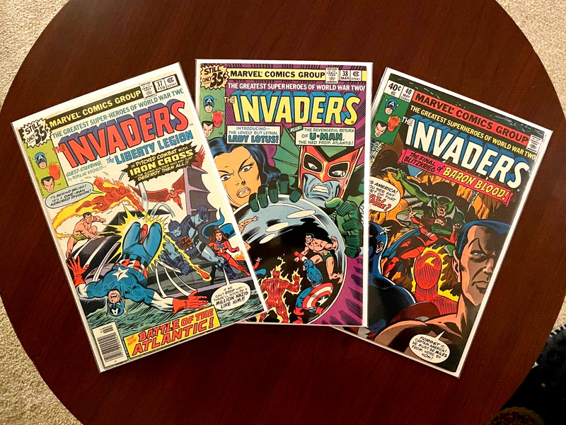 (Lot of 3 Comics) Invaders #37 #38 #40 (Marvel 1979) Bronze Age 1st Lady Lotus