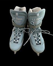 LL Bean Kid's Blue IC.GI Thinsulate Ice Skates Comfort Soft Adjustable 1 2 3 Med