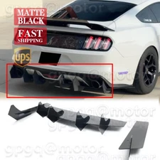 For Ford Mustang 2015-21 V2 Style Gloss Black Rear Diffuser & Rear Side Splitter