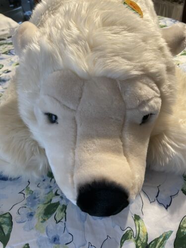 Steiff Snobby Polar Bear Huge Lying 36 Inch #113031 Plush Stuffed Animal w/tag - Picture 3 of 22