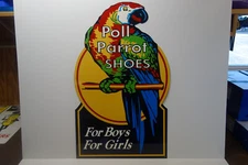 POLL PARROT SHOES FOR BOYS & GIRLS DIE CUT ENAMEL SIGN 36" HIGH X 22" WIDE