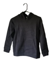 New Tek Gear Hoodie Boys Soft Fleece Black Pull Over Hoodie Top Casual Boys Sz S