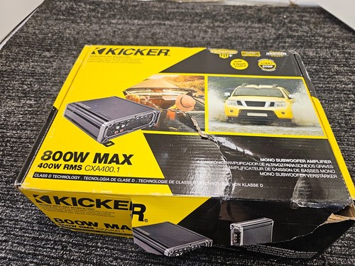 Kicker 46CXA4001T Class D Amp Mono 400W RMS Max Subwoofer Amplifier Bass Knob - Picture 4 of 13