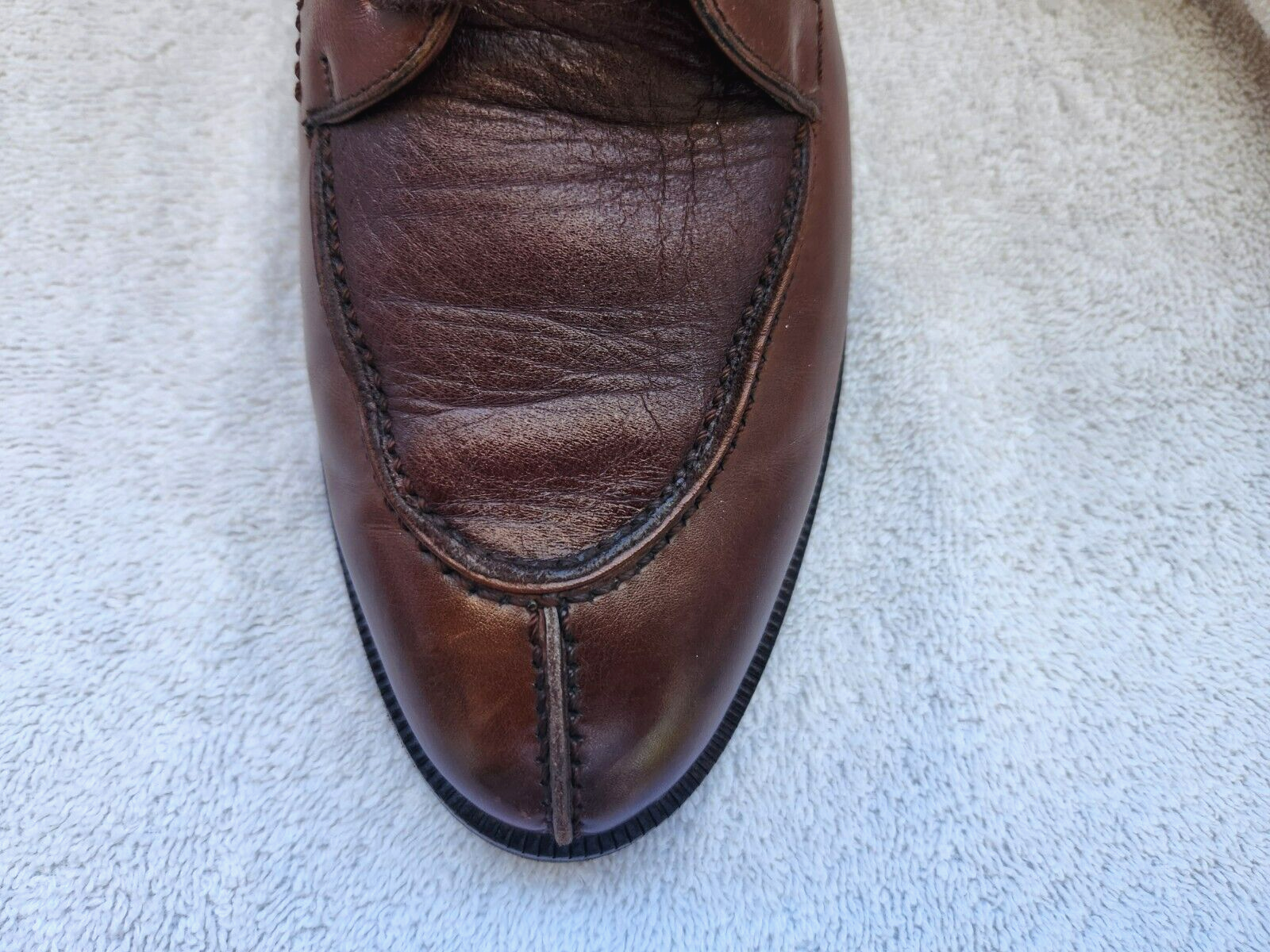 SAOLA MEZLAN Grembiule Pelle Marrone Punta Spaccata Derby Scarpe Eleganti 7 5 Stivaletti Uomo