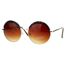 Womens Round Circle Sunglasses Metal Frame Eyebrowed Top Fashion