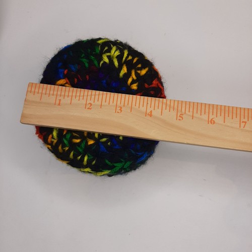 Juego de 2 Cestas de Ganchillo Arco Iris Artesanal Almacenamiento Planta Cubierta Colorido NUEVO - Imagen 6 de 7