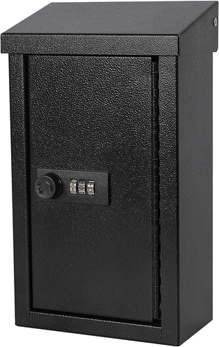 xydled Wall-Mounted Key Drop Box with Combination Lock, Metal Mailbox, Indoor&Ou - Picture 11 of 12