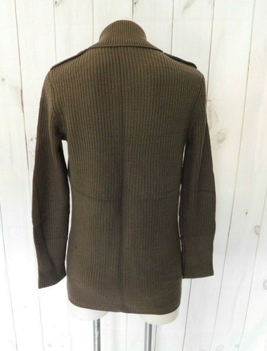Worth Taupe Brown Wool Chunky Knit Buttoned Cardigan Sweater Coat - Size P - Picture 4 of 4