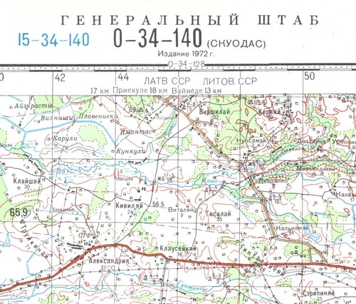 Russian Soviet Military Topographic Map – SKUODAS (Lithuania), 100K, ed. 1972 - Picture 3 of 5