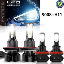For Ford Focus 2008-2011 White Led Headlights Highlow Dual Beam Fog Light Combo