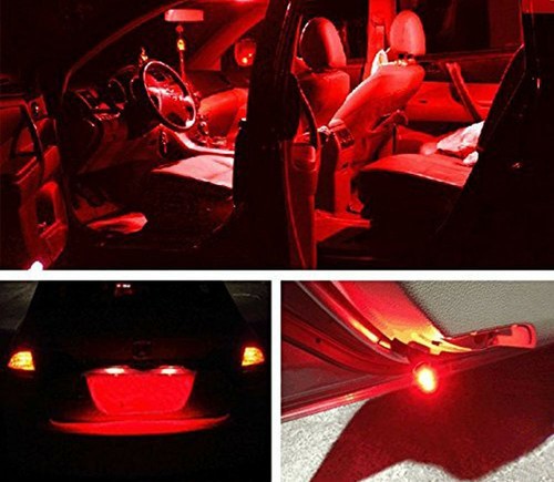 20x Super Red T10 LED Bulbs Car Interior License Light 2825 192 194 5050 5 SMD - Picture 3 of 7