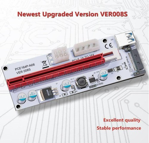 3 x Riser PCIe Mining VER 008S LATTCURE PCI-E 1X a 16X adattatore NUOVA VERSIONE - Foto 3 di 7