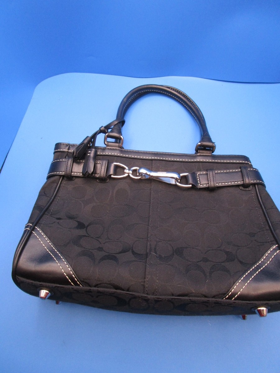 coach バッグe05q-8k10 Authentic Coach Signature Striped Demi Khaki Brown Shoulder