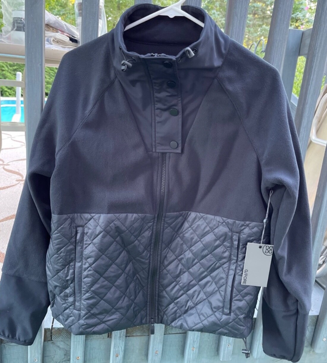 NEW Women’s black Gfore G/FORE quilted fleece jacket, sold out, rare find! image 6