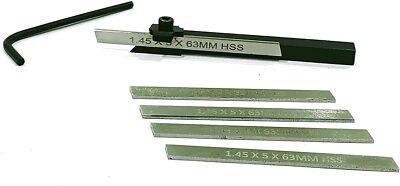 Mini Cut Off Parting Tool Holder With 4 Spare Knurls for Unimat, Seig, Emco