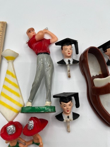 Vintage Dad Gold Graduate Cupcake Cake Toppers Lot - Picture 4 of 5