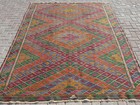 7x10 Green Red Area Kilim Rug - kilim rugs for bedroom