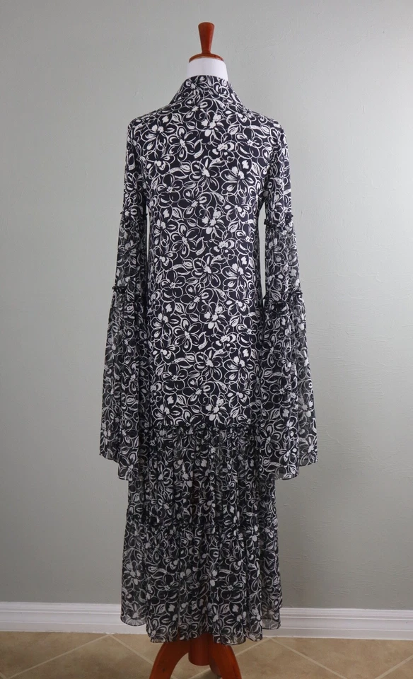 MICHAEL KORS Collection Italy $2,290 Floral 100% Silk Sheer Maxi Dress Size 2 - Image 4 of 4
