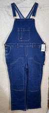 NWT Dickies Womens Denim Double Front Knee Bib Overalls Stretch Sz 2XL