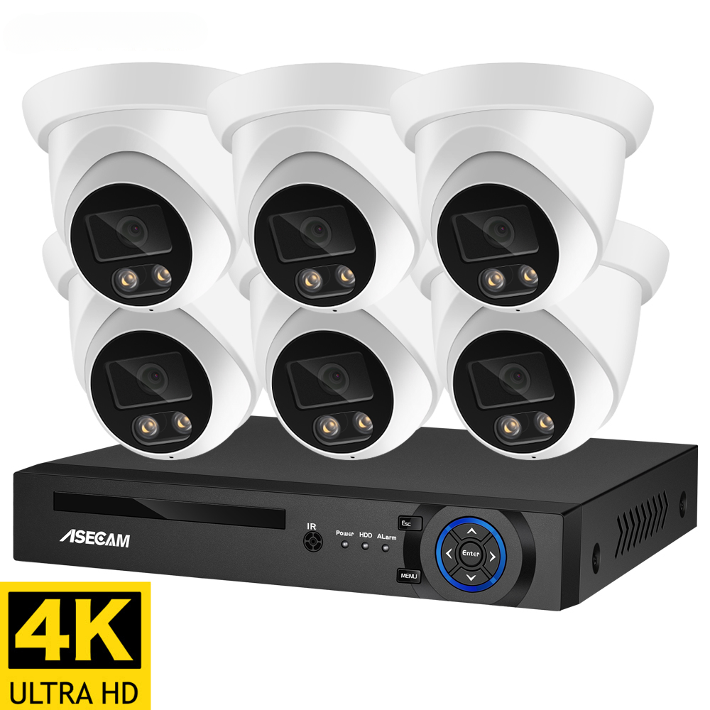 Security Camera System 8MP 4K POE NVR Kit CCTV Audio Outdoor Night Vision Camera-image