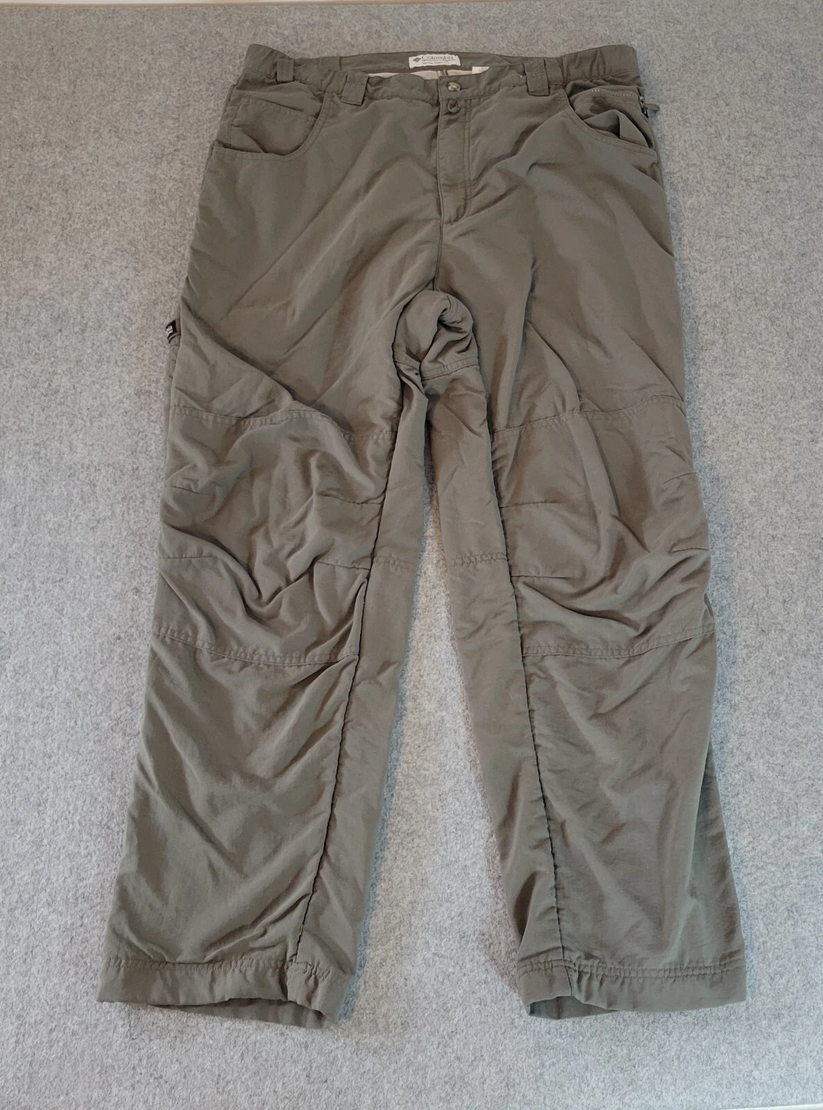 Columbia GRT Pants Mens Extra Large Green Outdoor Cargo Hiking Lined Pockets VTG