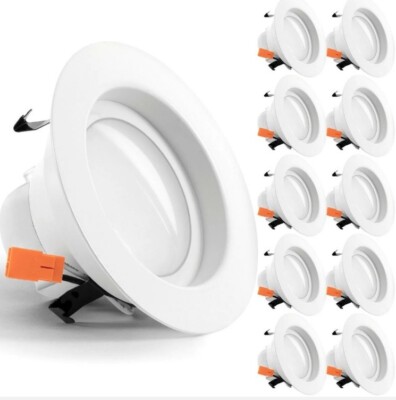 Sunco 2 Pack of 10 4 inch Recessed Retrofit Light Dimmable 11W 4000K-Total Of 20