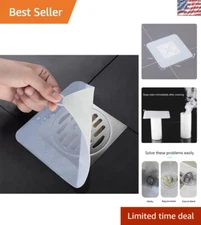 6x6 Inch Silicone Drain Covers, Anti-Odor and Non-Slip Mat for Kitchen & Bath