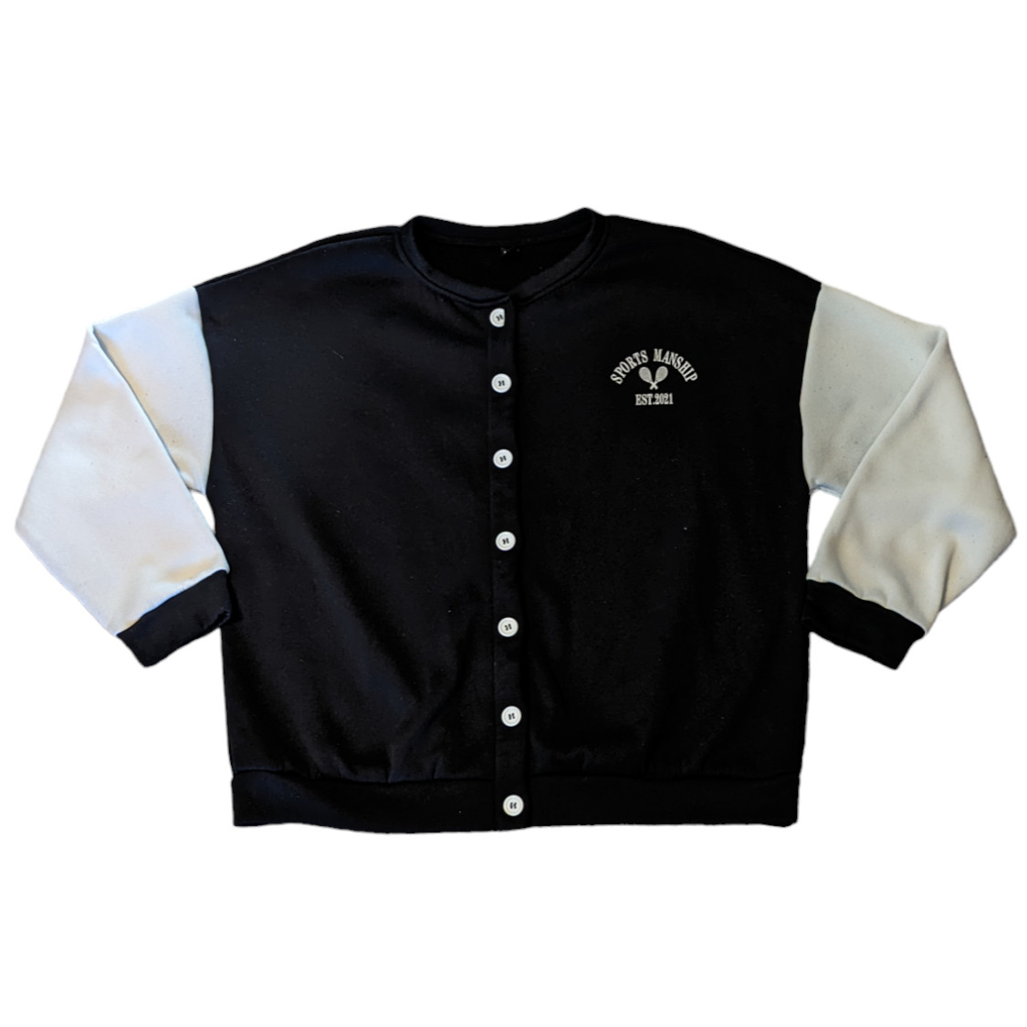 Shein Bomber Varsity Jacket Button Close Spring F… - image 2