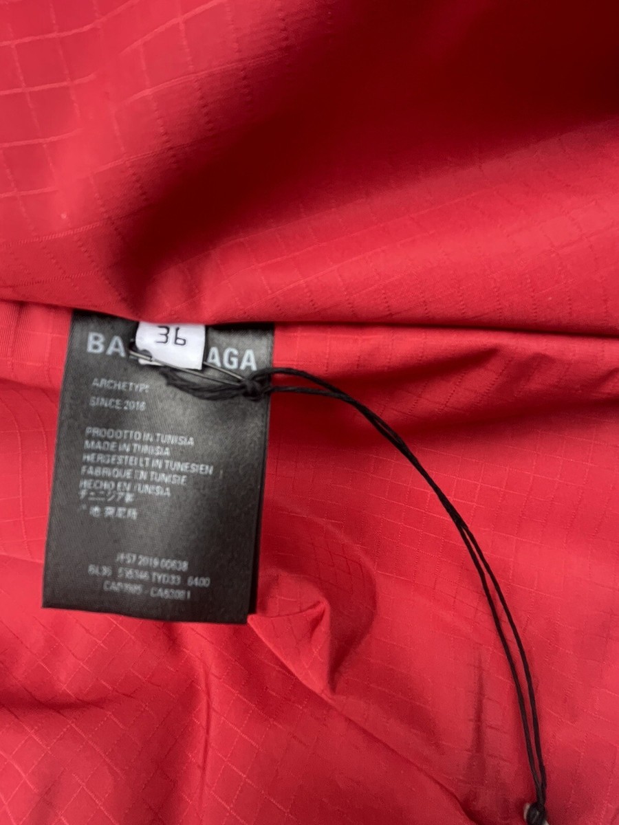 BALENCIAGA ネイビー レッド マフラー New Balenciaga Swing Women unisex Red Puffer Jacket