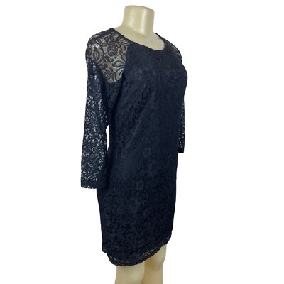 Laundry Women's Black Long Sleeve Lace Dress Sz 4 NWT | eBay