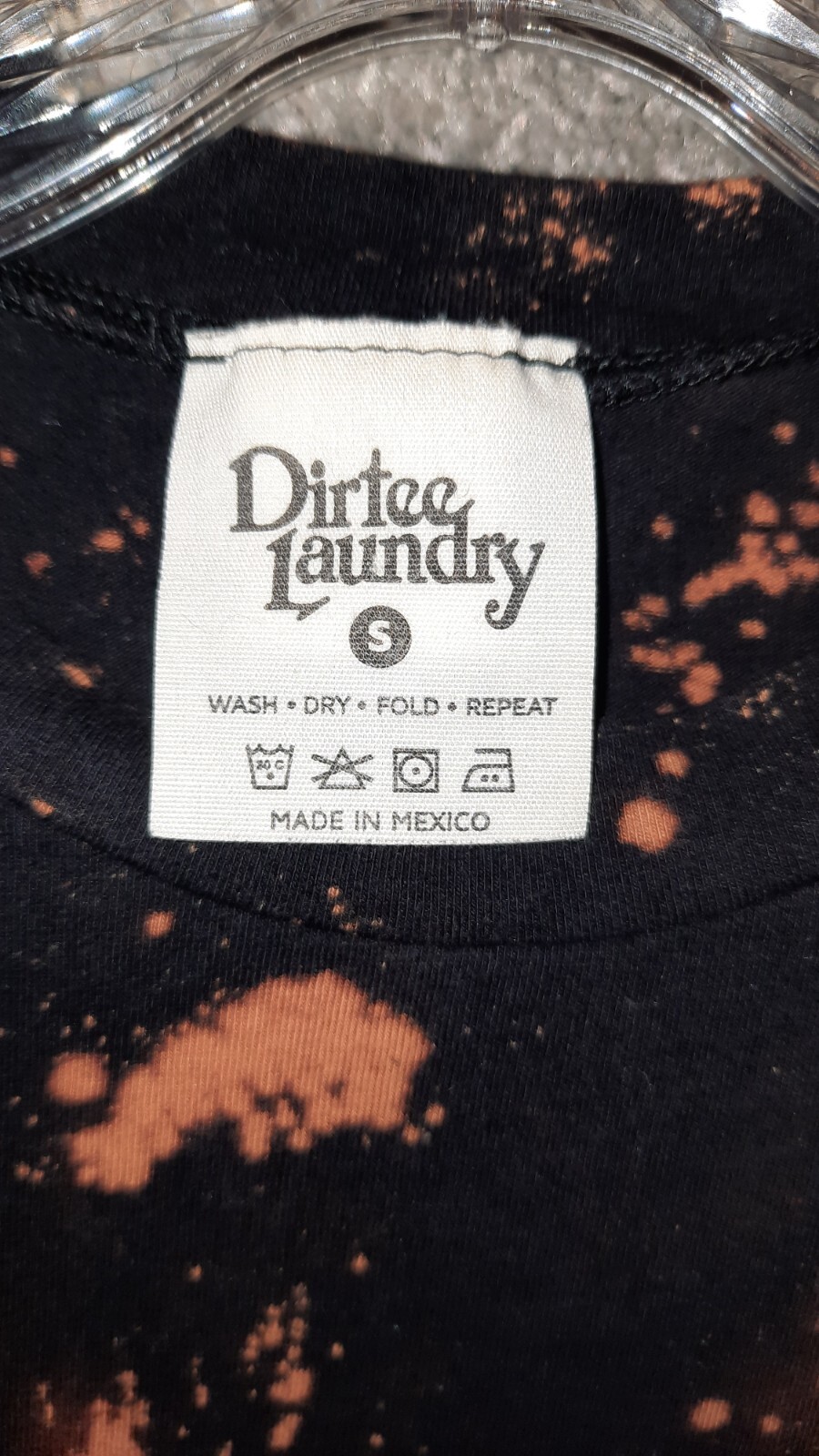 Dirtee Laundry Women's Crop Shirt Black Bleach Dye "NoPricks Allowed" S Preowned