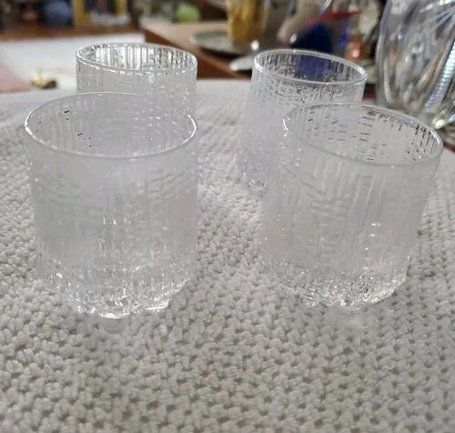 4 Vintage Iittala Finland Ultima Thule Small Shot Glasses Tapio Wirkkala MCM EUC