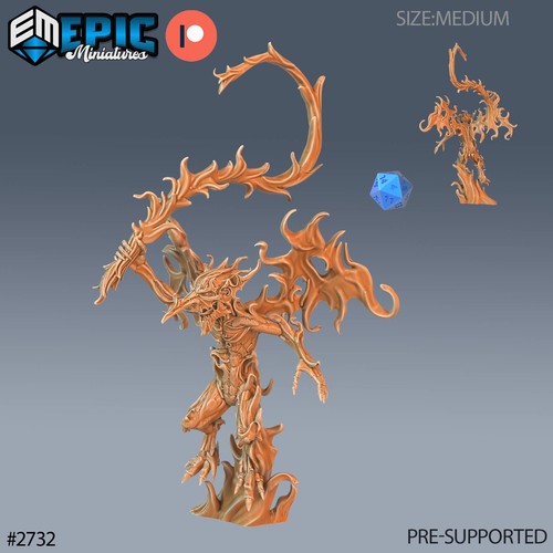 Fire Mephit Demon Dungeons and Dragons Miniature D&D, Fantasy Evil Monster 28mm - Picture 3 of 6