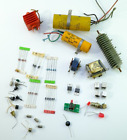 Vintage Capacitors Diodes Transistors, Mixed lot of vintage electronics