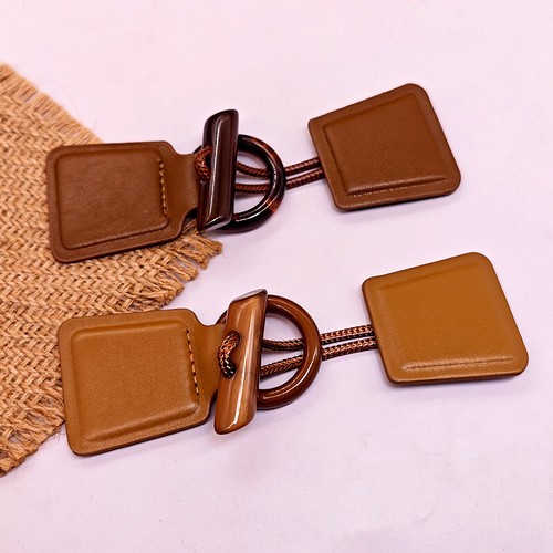 PU Leather Horn Imitation Horn Toggle Buttons For Coat Jacket Decor Sewing Craft - Picture 7 of 11