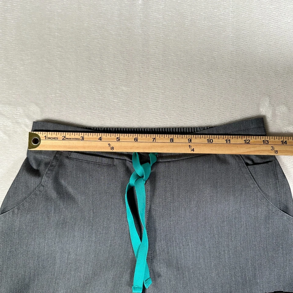 Figs Scrub Pants Women Size XXS Petite Gray Yola Skinny Drawstring Pockets - Image 2 of 4
