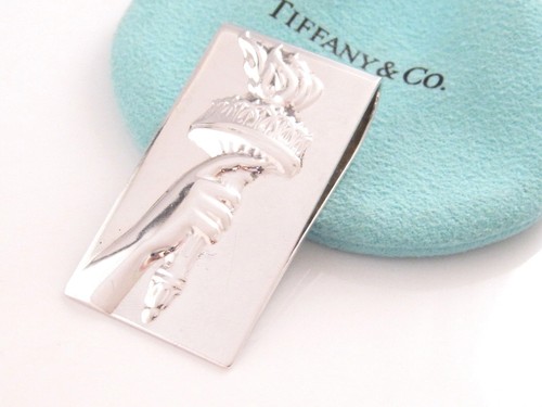 AUTH TIFFANY & CO SILVER STATUE OF LIBERTY MONEY CLIP HOLDER POUCH - Picture 1 of 6