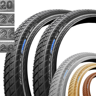 2x Schwalbe BIG BEN 20'' 24'' 26'' 28'' Draht Reflex Cruiser Reifen Balloon 1 Paar