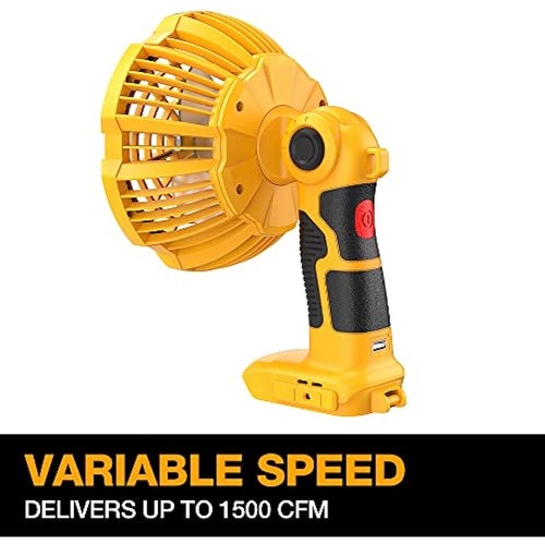Portable Fan for Dewalt 20V Li-ion Battery with 9W LED Light Jobsite Fan Camping - Picture 3 of 7
