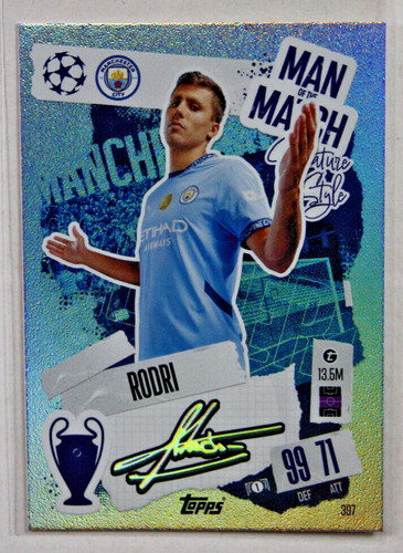 Topps Match Attax 2024/25 RODRI (MANCHESTER CITY) Man of the Match #397