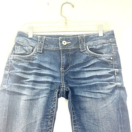 STANDARDS & PRACTICES Jeans Women 26 Y2K Low Rise Straight Leg Heavy Distressed - Picture 4 of 14