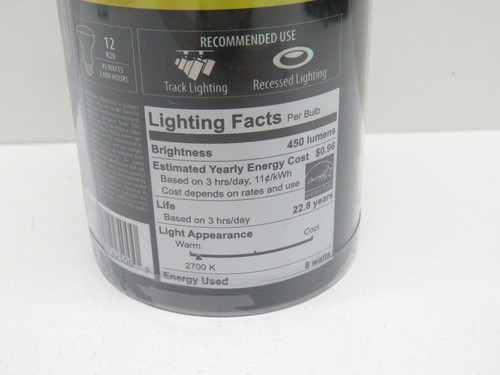 (3-Pack) Feit R20 8-Watt LED Lamp Light Bulb 8W Soft White 450-Lumen 2700K - Picture 2 of 7