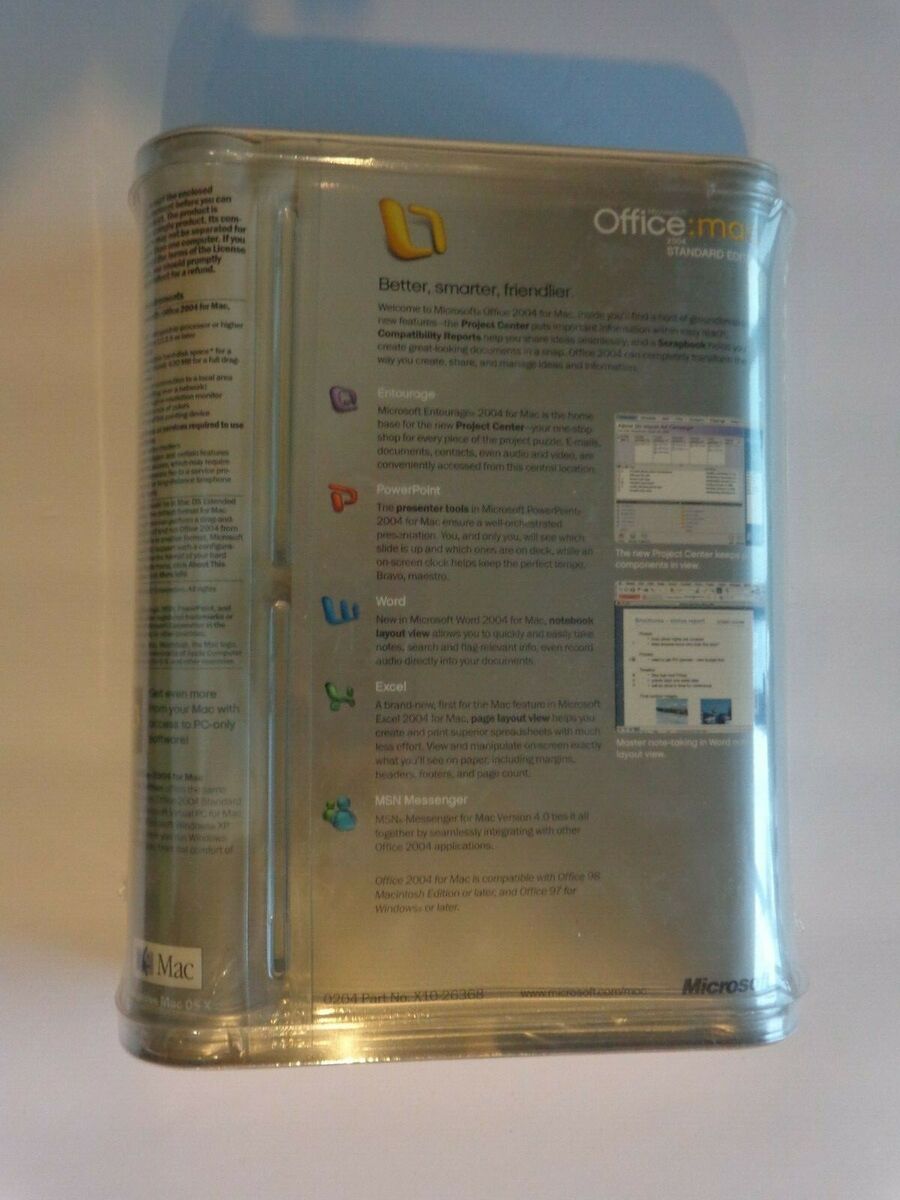 Microsoft Office 2004 for Mac Standard (UNOPENED FACTORY SEALED)
