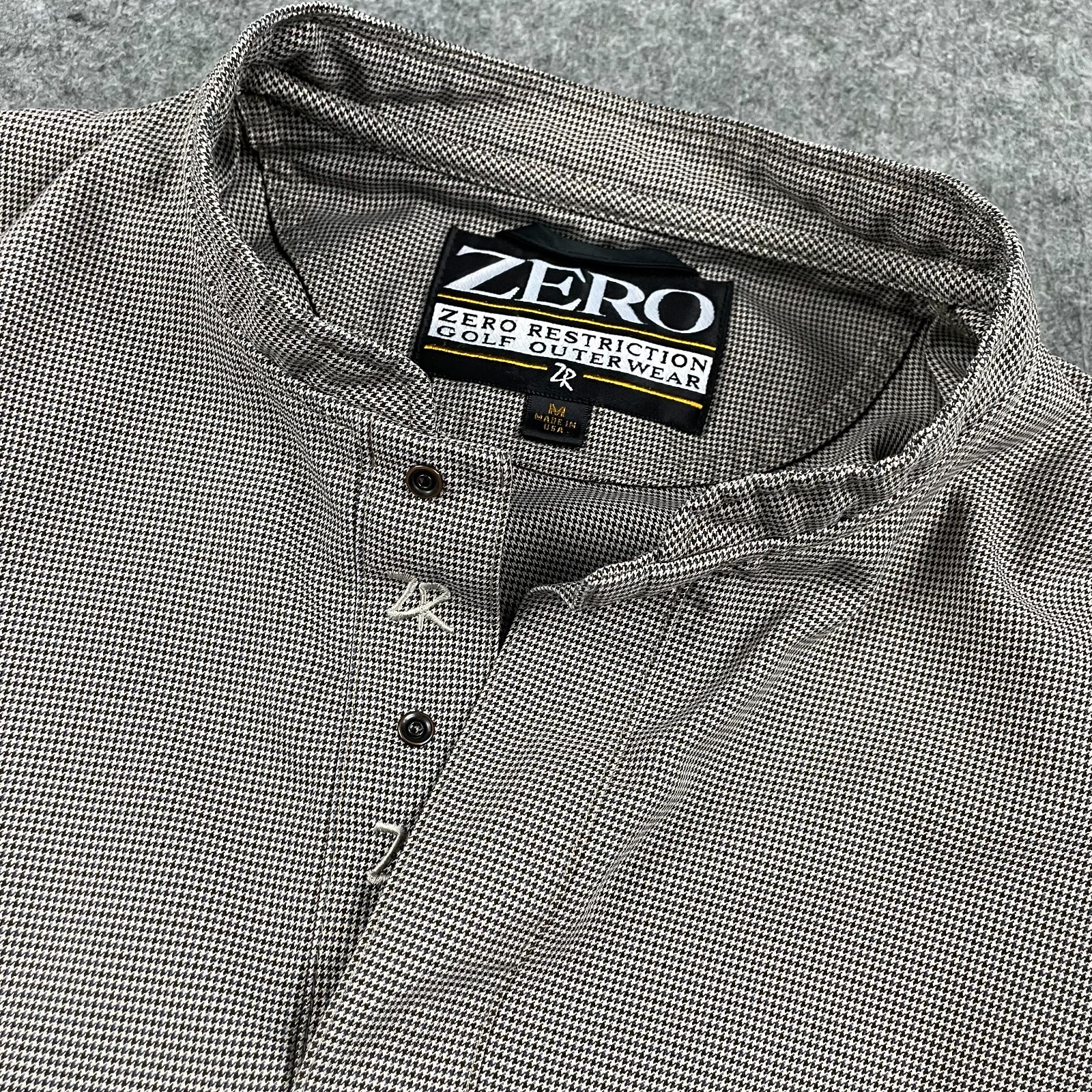 Zero Restriction Pullover Men M Brown Snap Puppys… - image 4