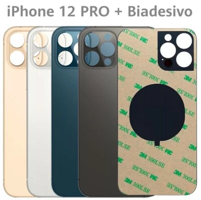 BACK COVER SCOCCA POSTERIORE VETRO PER APPLE IPHONE 12 PRO BIG HOLE+BIADESIVO!