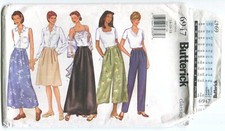 BUTTERICK 6947 MISSES' SKIRT, SPLIT SKIRT & PANTS SZ 14-18 UNCUT 2000