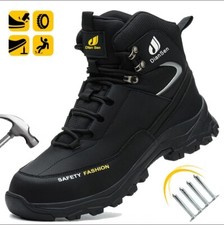 Work Boots Men Steel Toe Safety Shoes Puncture-Proof Non Slip Comfort Sneakers